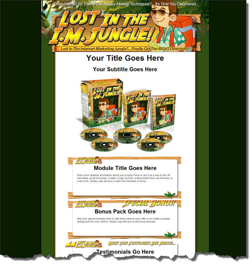 Product picture Lost in the IM Jungle - Website Template